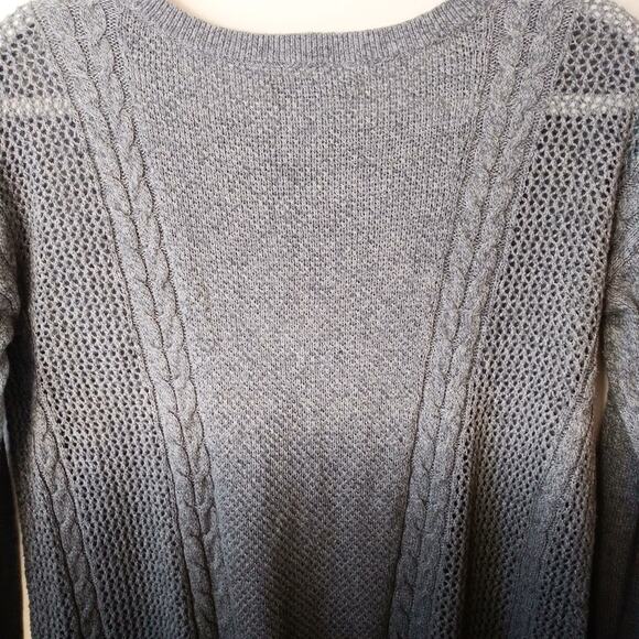 American Eagle Womens XS Ombre Sweater Cotton Wool Blend Gray Blue Loose Knit - Picture 7 of 9